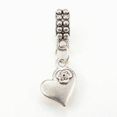 Tibetan Style Alloy European Dangle Beads Large Hole Pendants Heart Antique Silver 29mm Hole 45mm Pendant 14x11x3mm
Tibetan Style Alloy European Dangle Beads Large Hole Pendants Heart Antique Silver 29mm Hole 45mm Pendant 14x11x3mm