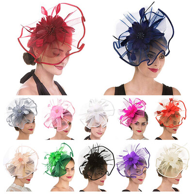 Women Fascinator Hat Feather Mesh Net Veil Party Hat Flower Derby Hat Headwear with Clip&Hairband
Women Fascinator Hat Feather Mesh Net Veil Party Hat Flower Derby Hat Headwear with Clip&Hairband