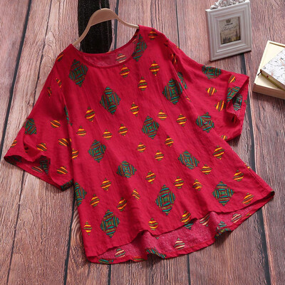 Starmoon Women Cotton And Linen Loose O-Neck Short Sleeve Print T-Shirt Blouse Tops
Starmoon Women Cotton And Linen Loose O-Neck Short Sleeve Print T-Shirt Blouse Tops
