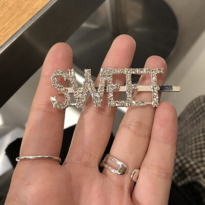 Alloy Hairpin Rhinestone English Letter Barrette Personality Word Women Hair Clips Hairclip Female Hair Accessories 8 Models
Alloy Hairpin Rhinestone English Letter Barrette Personality Word Women Hair Clips Hairclip Female Hair Accessories 8 Models