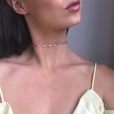 Cross-border for simple flash drill street shooting with diamonds short clavicle necklace items
Cross-border for simple flash drill street shooting with diamonds short clavicle necklace items