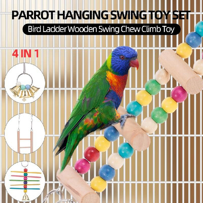 4PCS in 1 Parrot Hanging Swing Toy Set Bird Ladder Wooden Swing Chew Climb Toy for Parrot Parakeets Cockatiels Conures Macaws
4PCS in 1 Parrot Hanging Swing Toy Set Bird Ladder Wooden Swing Chew Climb Toy for Parrot Parakeets Cockatiels Conures Macaws