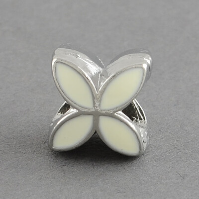 Alloy Enamel Europeans Large Hole Beads Flower Platinum Lead Free White 10x95x7mm Hole 45mm
Alloy Enamel Europeans Large Hole Beads Flower Platinum Lead Free White 10x95x7mm Hole 45mm