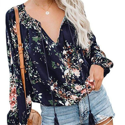 Women Loose V Collar Button Summer Cartoon Floral Print Loose Long Sleeve Casual Simple Wild T-Shirt
Women Loose V Collar Button Summer Cartoon Floral Print Loose Long Sleeve Casual Simple Wild T-Shirt