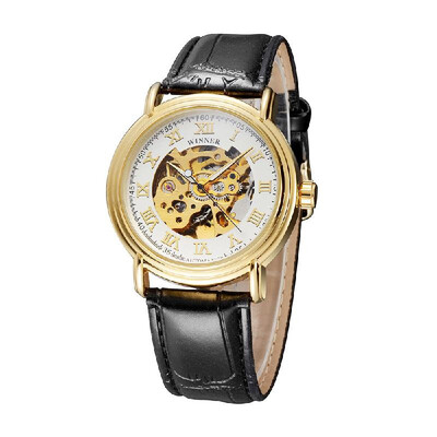 WINNER High Quality Hollowed-out Self-winding Automatic Mechanical Watch Transparent Case-back PU Leather Strap Unisex Wristwatch
WINNER High Quality Hollowed-out Self-winding Automatic Mechanical Watch Transparent Case-back PU Leather Strap Unisex Wristwatch