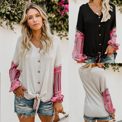 Amazon AliExpress explosion cross-border 2018 Europe&America V-neck stitching long-sleeved shirt womens T-shirt hot SU1241 gr
Amazon AliExpress explosion cross-border 2018 Europe&America V-neck stitching long-sleeved shirt womens T-shirt hot SU1241 gr