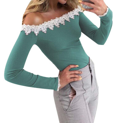 Autumn Fashion Women One word collar Strapless shoulder Long sleeves Sexy Lace Slim fit T-shirt
Autumn Fashion Women One word collar Strapless shoulder Long sleeves Sexy Lace Slim fit T-shirt