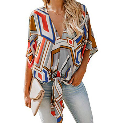 Starmoon Womens Short Sleeve Shirts V Neck Dot Print Knot Collared Button Down Shirt Tops
Starmoon Womens Short Sleeve Shirts V Neck Dot Print Knot Collared Button Down Shirt Tops