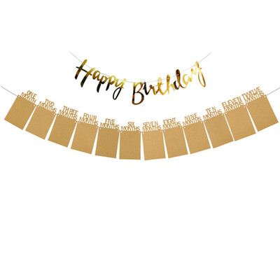 Toponeto Baby Birthday Party Kraft Paper Photo Frame Pull Flag Decoration Letter Banner
Toponeto Baby Birthday Party Kraft Paper Photo Frame Pull Flag Decoration Letter Banner