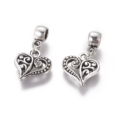 Alloy European Dangle Beads Large Hole Beads Heart Antique Silver 24mm Pendant 14x13x3mm Hole 4mm
Alloy European Dangle Beads Large Hole Beads Heart Antique Silver 24mm Pendant 14x13x3mm Hole 4mm