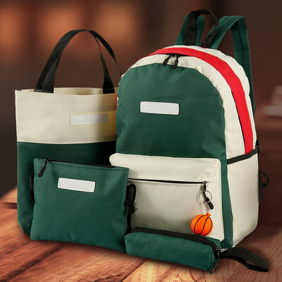 4 Pcs set Large Capacity Shoulder Pockets Womens Patchwork Backpack School Bags for Teenager Wallets Girls Pencil Case
4 Pcs set Large Capacity Shoulder Pockets Womens Patchwork Backpack School Bags for Teenager Wallets Girls Pencil Case