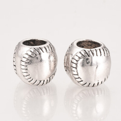 Tibetan Style Alloy European Beads Large Hole Beads Baseball Antique Silver 9x8mm Hole 45mm
Tibetan Style Alloy European Beads Large Hole Beads Baseball Antique Silver 9x8mm Hole 45mm