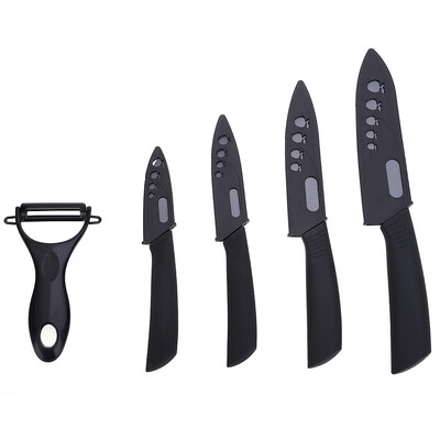 5 in 1 Kitchen Fruit Vegetable Paring Tool Set Black Blade Nonslip Handle Ceramic Knives with Peeler
5 in 1 Kitchen Fruit Vegetable Paring Tool Set Black Blade Nonslip Handle Ceramic Knives with Peeler