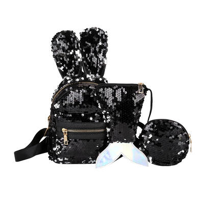 3pcsset Shiny Sequin School Backpack Women Rabbit Ear Rucksack Purse Bags 
3pcsset Shiny Sequin School Backpack Women Rabbit Ear Rucksack Purse Bags