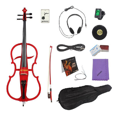 ammoon 44 Full Size Solid Wood Electric Cello Violoncello Maple Wood body Ebony Fittings in Style 1 with Tuner Headphone Gig Bag
ammoon 44 Full Size Solid Wood Electric Cello Violoncello Maple Wood body Ebony Fittings in Style 1 with Tuner Headphone Gig Bag