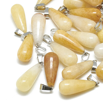 Natural Topaz Jade Pendants with Stainless Steel Snap On Bails Drop 2830x1012mm Hole 6x4mm
Natural Topaz Jade Pendants with Stainless Steel Snap On Bails Drop 2830x1012mm Hole 6x4mm