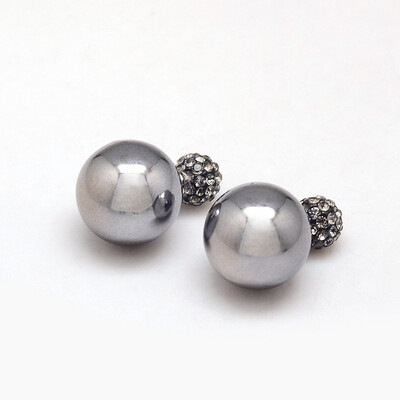 CCB Plastic Double Faced Ball Ear Studs with Polymer Clay Rhinestone&Steel Pin Gray 25x16mm Pin 05mm
CCB Plastic Double Faced Ball Ear Studs with Polymer Clay Rhinestone&Steel Pin Gray 25x16mm Pin 05mm