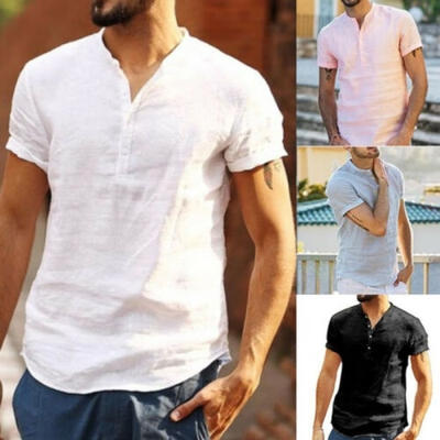 Men&39s Linen Short Sleeve Summer Solid Shirts Casual Loose Dress Soft Tops Tee
Men&39s Linen Short Sleeve Summer Solid Shirts Casual Loose Dress Soft Tops Tee