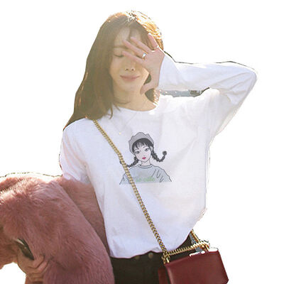 Loose Tops Women Casual T shirt Cartoon Print Round Neck Long Sleeve Basic Pullover T-shirt
Loose Tops Women Casual T shirt Cartoon Print Round Neck Long Sleeve Basic Pullover T-shirt