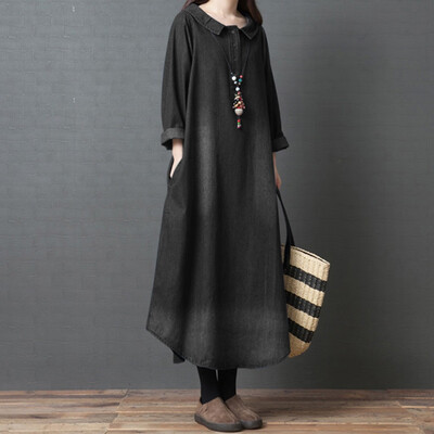 Tailored Women Fashion Casual Denim Loose Dress Doll Collar Pocket Button Long Dress
Tailored Women Fashion Casual Denim Loose Dress Doll Collar Pocket Button Long Dress