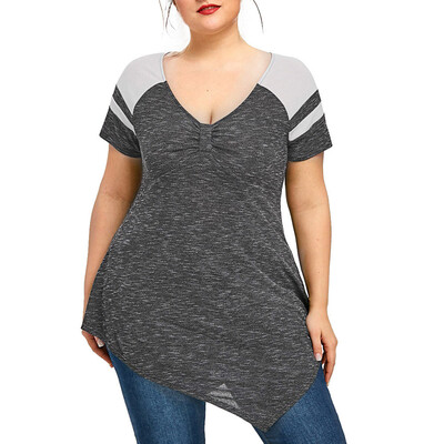 Roseonmyhand Fashion Women Raglan Short Sleeve Plus Size Asymmetric T-Shirt Blouse V-Neck Top
Roseonmyhand Fashion Women Raglan Short Sleeve Plus Size Asymmetric T-Shirt Blouse V-Neck Top