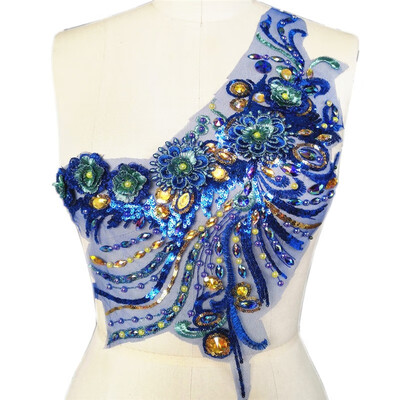 Handmade Sewn on The Web 3D Blue Lace Rhinestones Applique Crystal Patches with Stones Sequins Beads Wedding Dress Accessories
Handmade Sewn on The Web 3D Blue Lace Rhinestones Applique Crystal Patches with Stones Sequins Beads Wedding Dress Accessories
