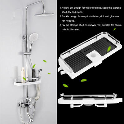 Greensen ABS Shower Rod Storage Shelf Organizer Tray Holder Practical Bathroom Accessory
Greensen ABS Shower Rod Storage Shelf Organizer Tray Holder Practical Bathroom Accessory