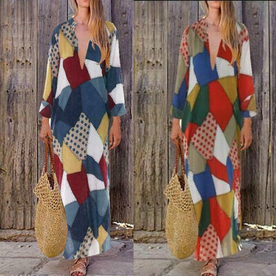 Fashion Plus Size Boho Linen Baggy Gypsy Kaftan Long Sleeve V-neck Loose Long Maxi Beach Dress Vacation
Fashion Plus Size Boho Linen Baggy Gypsy Kaftan Long Sleeve V-neck Loose Long Maxi Beach Dress Vacation