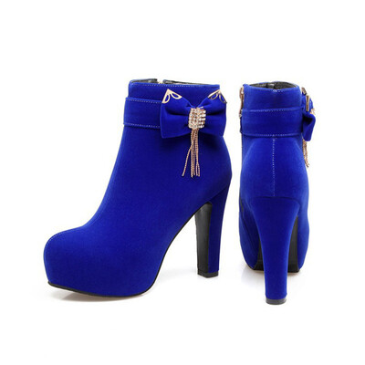 IDIFU Womens Elegant Bow Belt Rhinestone Chunky High Heel Ankle Booties Round Toe Platform Side Zipper Side Short Boots
IDIFU Womens Elegant Bow Belt Rhinestone Chunky High Heel Ankle Booties Round Toe Platform Side Zipper Side Short Boots