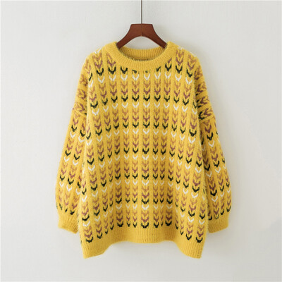 2018 autumn&winter new Korean version of matching striped pullover womens loose lantern sleeve mixed color knitted sweater
2018 autumn&winter new Korean version of matching striped pullover womens loose lantern sleeve mixed color knitted sweater