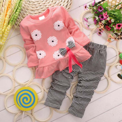 2pcs Spring Fall Girls Clothing Set Baby Kid Casual Long-sleeved Floral t-shirt Plaid Long Pants
2pcs Spring Fall Girls Clothing Set Baby Kid Casual Long-sleeved Floral t-shirt Plaid Long Pants