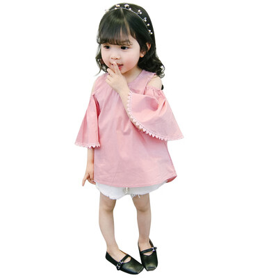 Kids Summer Girls Sweet Strap Off-shoulder Wear Bottoming Trumpet Sleeved Solid Color Cotton Tops 0-2 Years
Kids Summer Girls Sweet Strap Off-shoulder Wear Bottoming Trumpet Sleeved Solid Color Cotton Tops 0-2 Years
