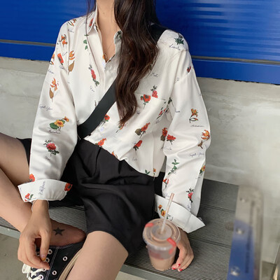 Vintage Cartoon Print Women Blouse Autumn New Simple Lapel Shirt Loose Single-breasted Long Sleeve Blouse Fashion Blouse
Vintage Cartoon Print Women Blouse Autumn New Simple Lapel Shirt Loose Single-breasted Long Sleeve Blouse Fashion Blouse