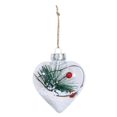Heart-Shaped Clear Plastic Christmas Ball Ornaments With Artificial Snow And Berries For Party Holiday Christmas Decoration
Heart-Shaped Clear Plastic Christmas Ball Ornaments With Artificial Snow And Berries For Party Holiday Christmas Decoration