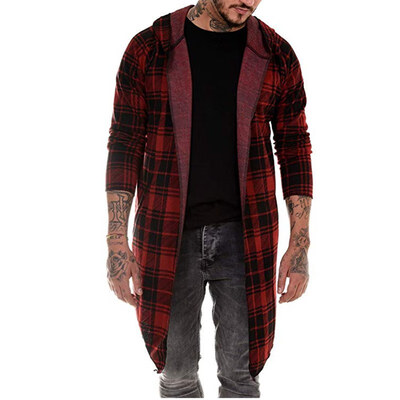 Autumn And Winter Popular Plaid Print Hooded Coat Casual Men Lapel Long Coat Light Gray Clothing
Autumn And Winter Popular Plaid Print Hooded Coat Casual Men Lapel Long Coat Light Gray Clothing