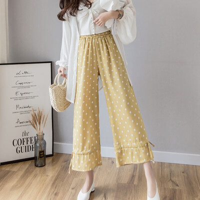 Vintage Dot Printing Wide Leg Pants Women High Waist Loose Trousers Candy Color Lace Up Leg Female Streetwear Casual Pants
Vintage Dot Printing Wide Leg Pants Women High Waist Loose Trousers Candy Color Lace Up Leg Female Streetwear Casual Pants