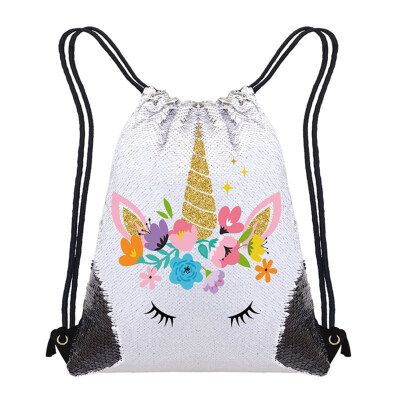 Fashion Unicorn Sequin Sequin Drawstring Backpack Glittering Magic Reversible Dance Bag for Girls Women kids
Fashion Unicorn Sequin Sequin Drawstring Backpack Glittering Magic Reversible Dance Bag for Girls Women kids