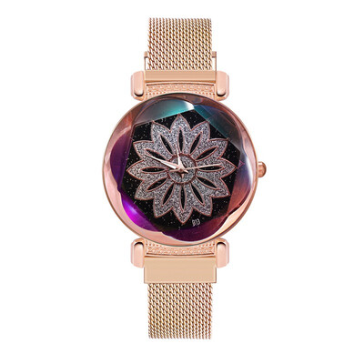 Women Quartz Magnet Buckle Starry Sky Flower Watch Luxury Ladies Stainless Steel Quartz Watch Lady Wristwatch Decoration
Women Quartz Magnet Buckle Starry Sky Flower Watch Luxury Ladies Stainless Steel Quartz Watch Lady Wristwatch Decoration