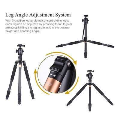 Andoer TP-999BC Professional Portable Carbon Fiber Tripod Monopod with Panoramic Ball Head 4-Section Max Height 163cm 14" Screw
Andoer TP-999BC Professional Portable Carbon Fiber Tripod Monopod with Panoramic Ball Head 4-Section Max Height 163cm 14" Screw