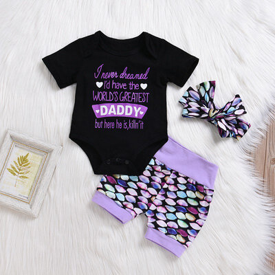 baby girls suit Lettered rompers top ball printed Shorts Headband Cotton Girls Set 3 Piece Set
baby girls suit Lettered rompers top ball printed Shorts Headband Cotton Girls Set 3 Piece Set