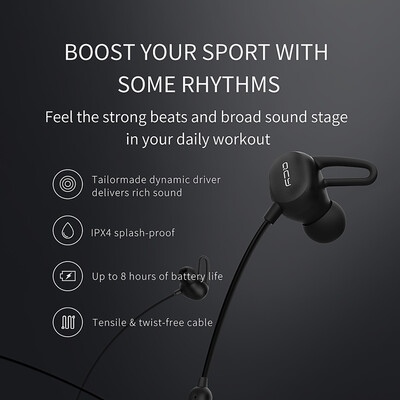 QCY E2 Wireless Bluetooth Headphones Sports Earphones Stereo Headset with Mic IPX4 Waterproof
QCY E2 Wireless Bluetooth Headphones Sports Earphones Stereo Headset with Mic IPX4 Waterproof