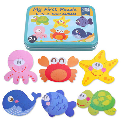 Inspire Baby Creativity Baby Toys 6 in 1 iron Box Cartoon Animals Wooden Puzzle for Children Montessori Early Educational Toys
Inspire Baby Creativity Baby Toys 6 in 1 iron Box Cartoon Animals Wooden Puzzle for Children Montessori Early Educational Toys