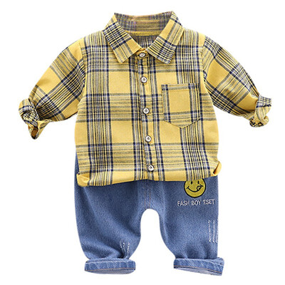 baby clothes sets 2pcs Autumn Children Boys clothes Casual Long Sleeve Plaid Print Shirt TopsCartoon Denim Pants Trouser Set
baby clothes sets 2pcs Autumn Children Boys clothes Casual Long Sleeve Plaid Print Shirt TopsCartoon Denim Pants Trouser Set