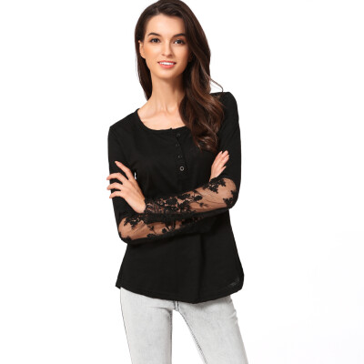 Casual Women Blouse Stitching Lace Mesh Splicing T-Shirt Long Sleeve Shirt Slim Leisure Top White
Casual Women Blouse Stitching Lace Mesh Splicing T-Shirt Long Sleeve Shirt Slim Leisure Top White