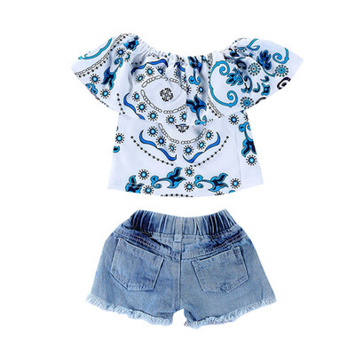 Kids Girls Clothes Summer Girls Clothing Set Vintage Pattern Tops Short Sleeve T-shirt Casual Worn Denim Shorts Clothes Set
Kids Girls Clothes Summer Girls Clothing Set Vintage Pattern Tops Short Sleeve T-shirt Casual Worn Denim Shorts Clothes Set