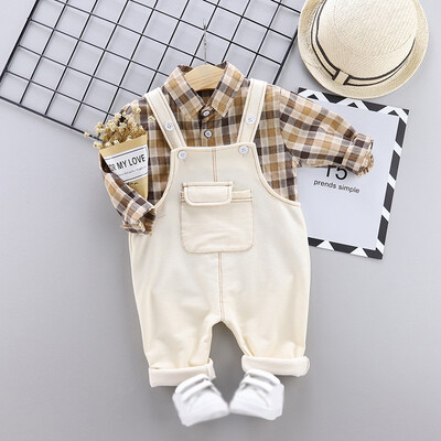 Toddler Newborn Boy Girl Autumn Outfits Long Sleeve Plaid Print TopStrap Trousers Casual Sets
Toddler Newborn Boy Girl Autumn Outfits Long Sleeve Plaid Print TopStrap Trousers Casual Sets