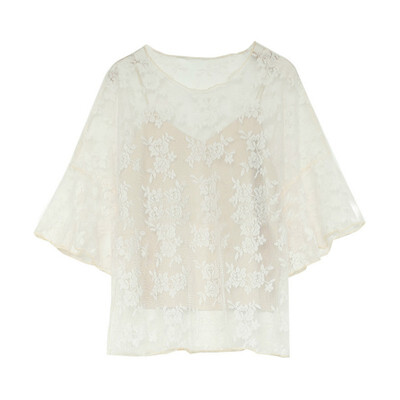 Women Chiffon Blouse O-Neck Tops Crochet Lace Two-piece Short Sleeves Top Ladies Clothing
Women Chiffon Blouse O-Neck Tops Crochet Lace Two-piece Short Sleeves Top Ladies Clothing