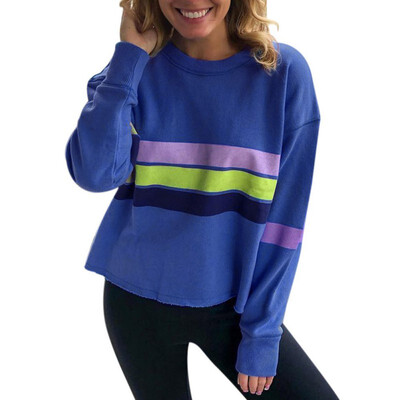 Women Autumn Round Collar Patchwork Striped Causal Loose Long Sleeve Simple Wild Pullover
Women Autumn Round Collar Patchwork Striped Causal Loose Long Sleeve Simple Wild Pullover