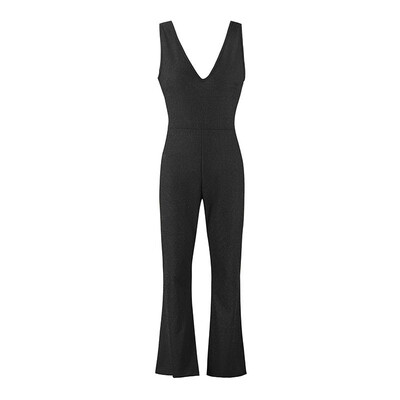 Women Straps Solid Color Deep V-Neck Backless Loose Middle Waist Flare Jumpsuit Fashion 2019
Women Straps Solid Color Deep V-Neck Backless Loose Middle Waist Flare Jumpsuit Fashion 2019