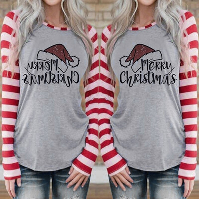 Tailored Women Christmas Long Sleeves O Neck Letter Print Stripe Blouse Loose T-shirt
Tailored Women Christmas Long Sleeves O Neck Letter Print Stripe Blouse Loose T-shirt